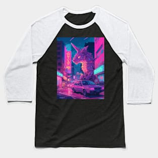 Retrowave Dragon Baseball T-Shirt